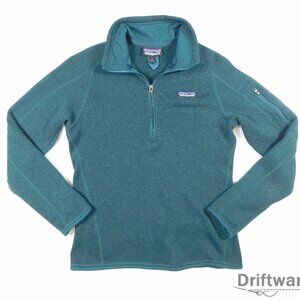 PATAGONIA Womens Small BETTER SWEATER 1/4 ZIP Jacket in Piki Green Pigr